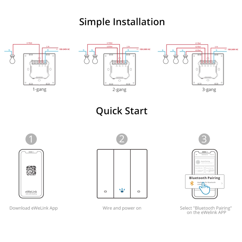 INTERRUPTOR SONOFF 10W NEGRO WIFI DE PARED SWITCHMAN M5 DE 1 CANAL - 3