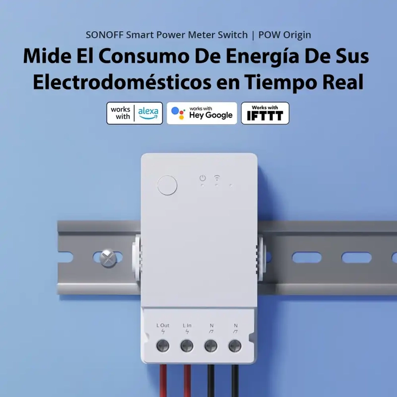 INTERRUPTOR SONOFF 10W BLANCO WIFI CON MEDICIÓN DE ENERGÍA POW ORIGIN - 2