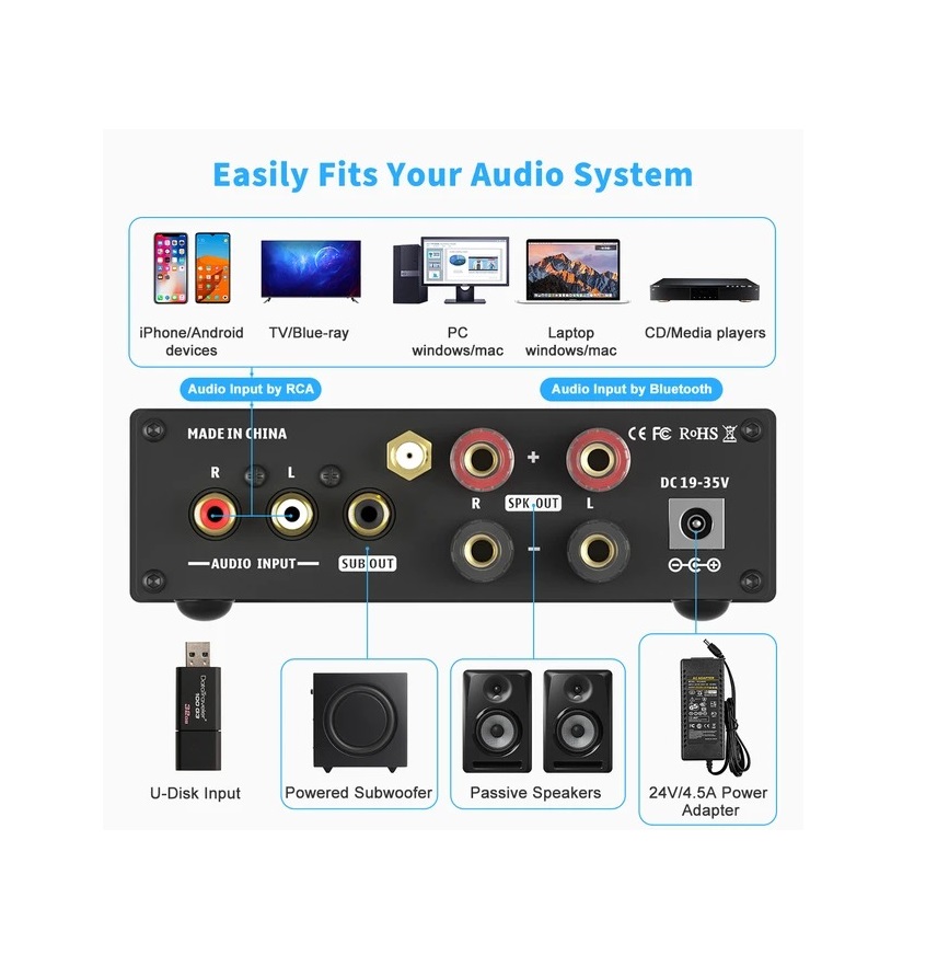 AMPLIFICADOR ESTE REO BLUETOOTH FOSI AUDIO BL20C - 4