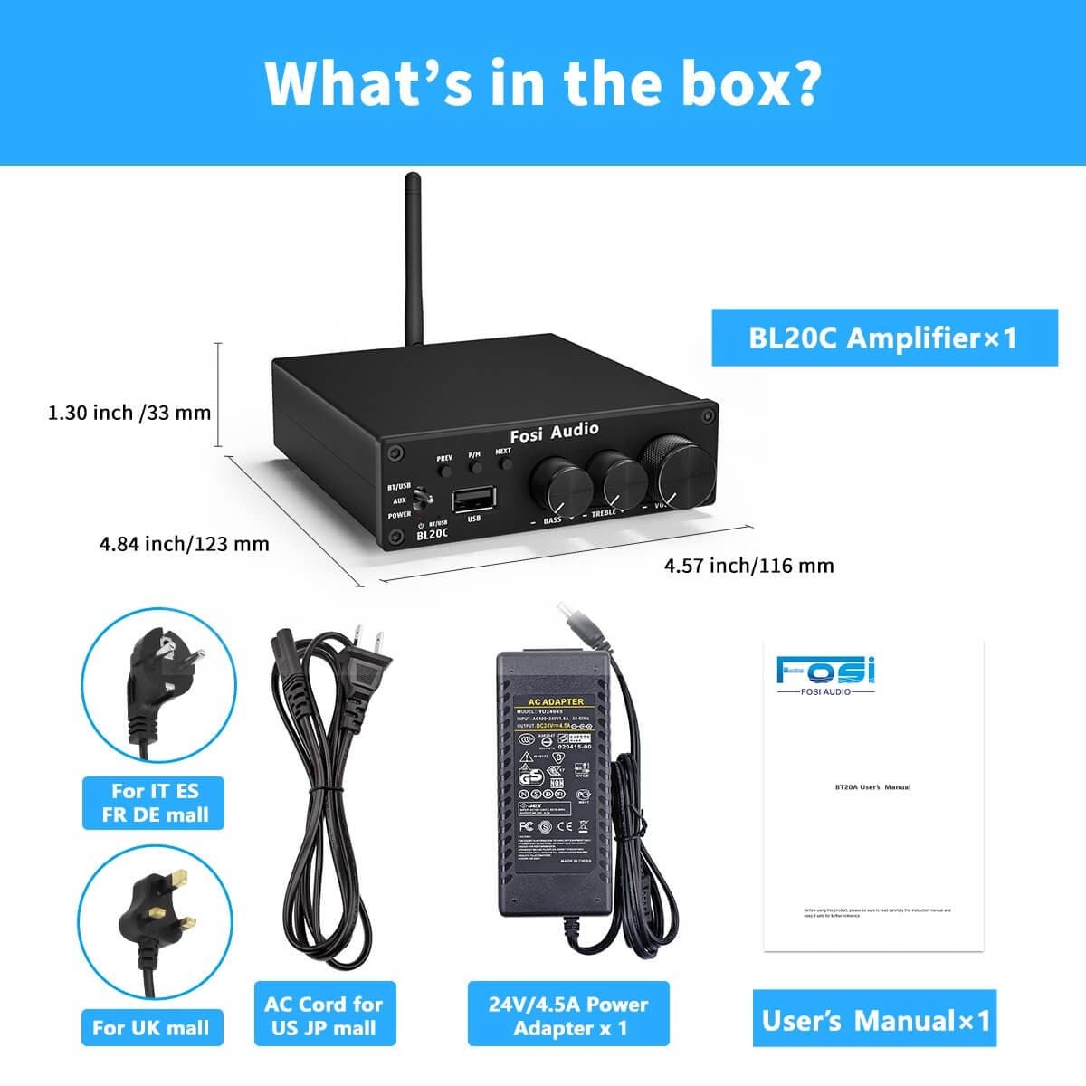 AMPLIFICADOR ESTE REO BLUETOOTH FOSI AUDIO BL20C - 5