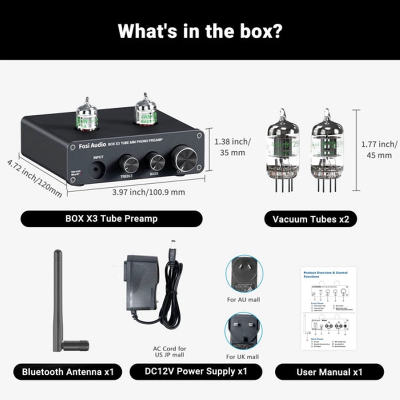 PREAMPLIFICADOR FOSI AUDIO BLUETOOTH PARA TORNAMESAS BOX X3 - 8