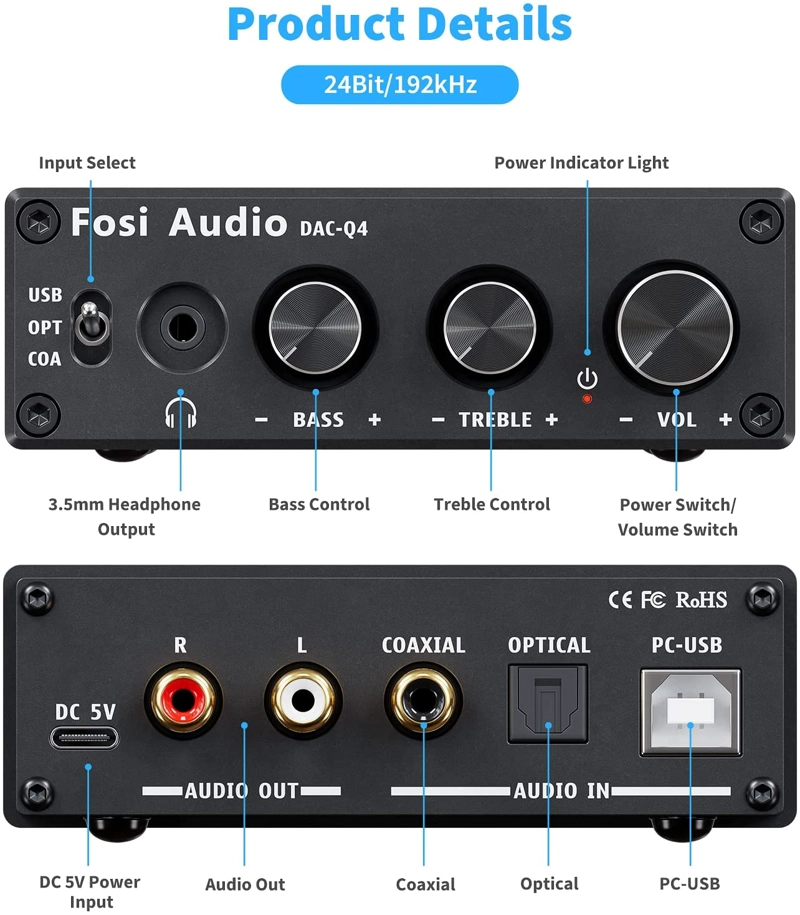 AMPLIFICADOR DE AUDIFONOS - FOSI AUDIO Q4 - 2