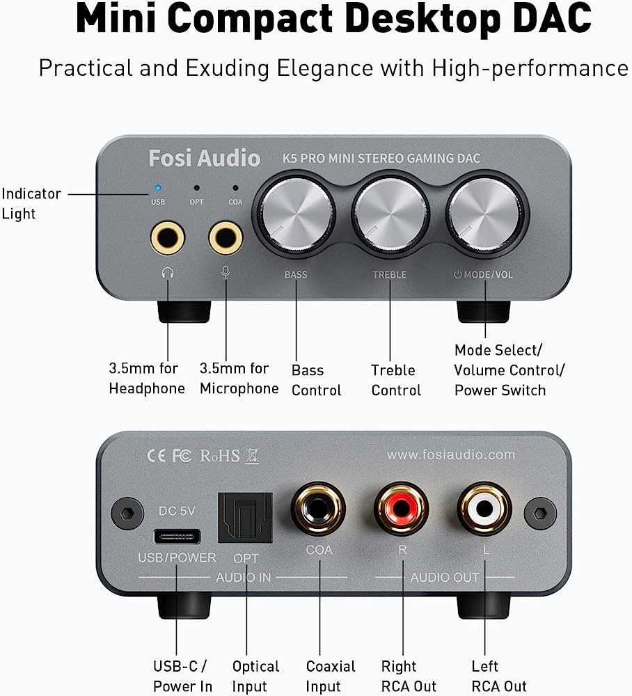 AMPLIFICADOR FOSI AUDIO DE AUDÍFONOS HIFI 1000MW - K5 PRO - 3