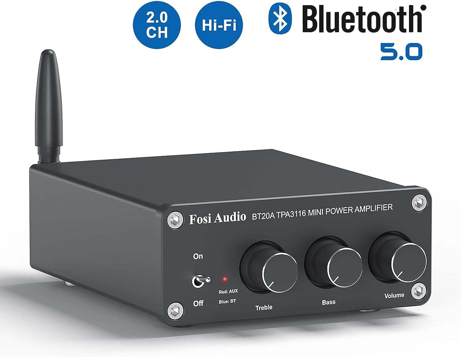 AMPLIFICADOR FOSI AUDIO BLUETOOTH 5.0 CLASE D 2X100W - BT20A - 3