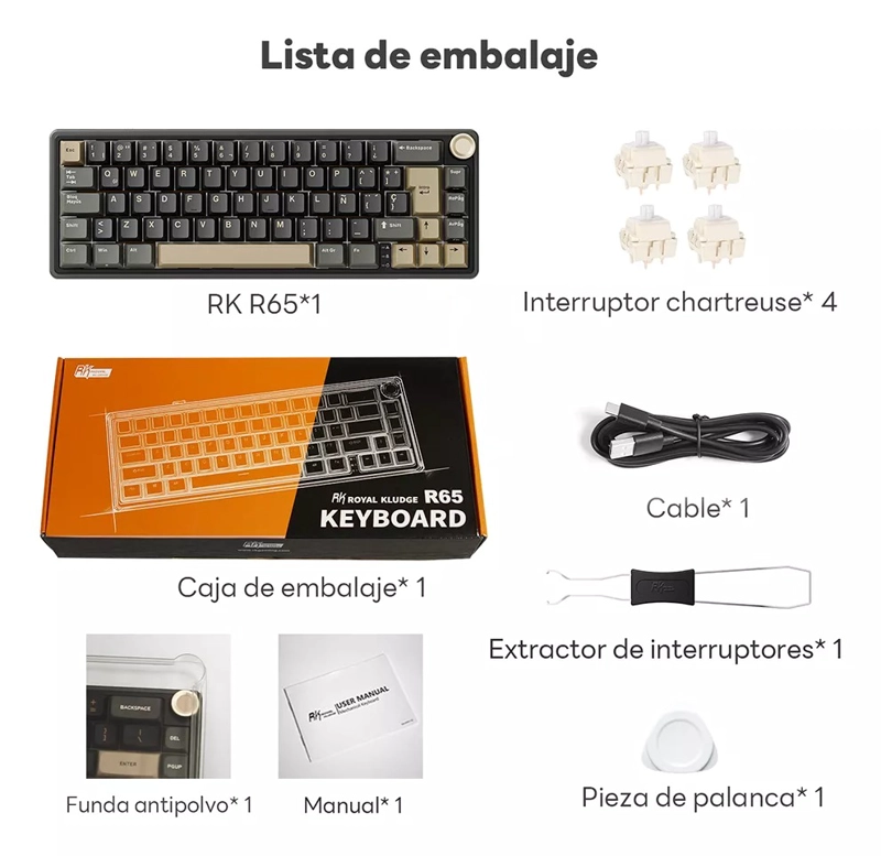 TECLADO MECÁNICO RK R65 ESPAÑOL - ROYAL KLUDGE - 8