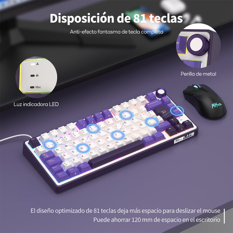TECLADO MECÁNICO RK R75 ESPAÑOL - ROYAL KLUDGE - 4