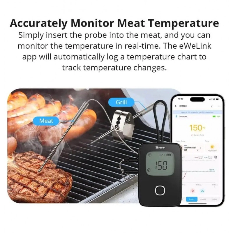 TERMOMETRO PARA CARNE ASADOS INALAMBRICO - SONOFF BMT01 - 5
