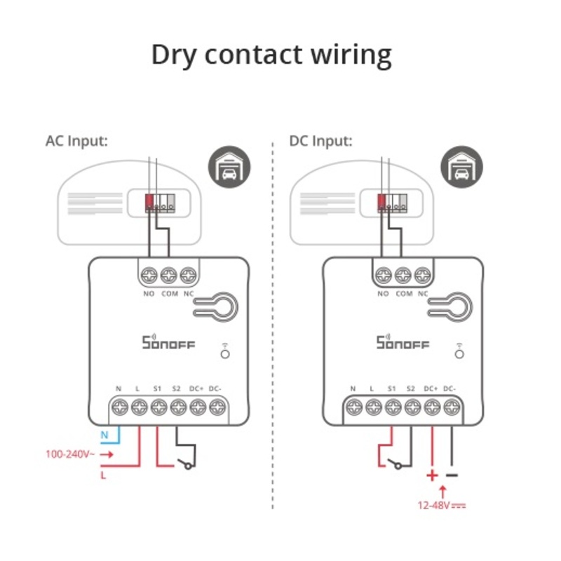 INTERRUPTOR WIFI SONOFF MINI-D CONTACTO SECO PORTON CORTINA - 4