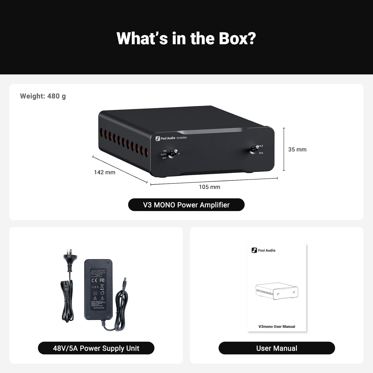 AMPLIFICADOR DE SONIDO CLASE D HIFI FOSI AUDIO V3 MONO - 8