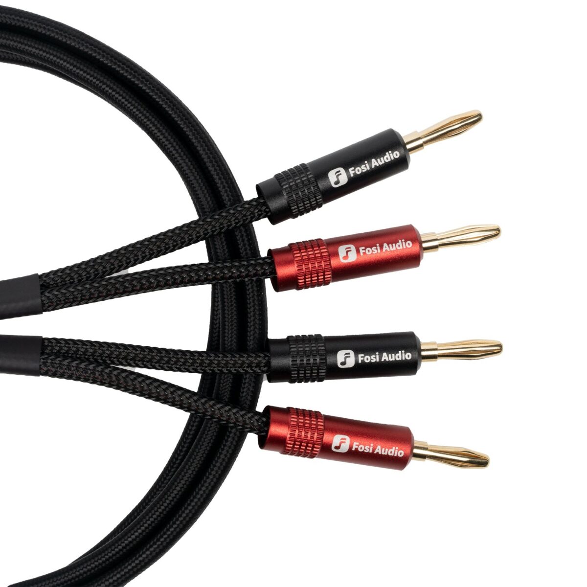 CABLE BANANA CHAPADO EN ORO PARA PARLANTE 30CM - FOSI AUDIO - 2