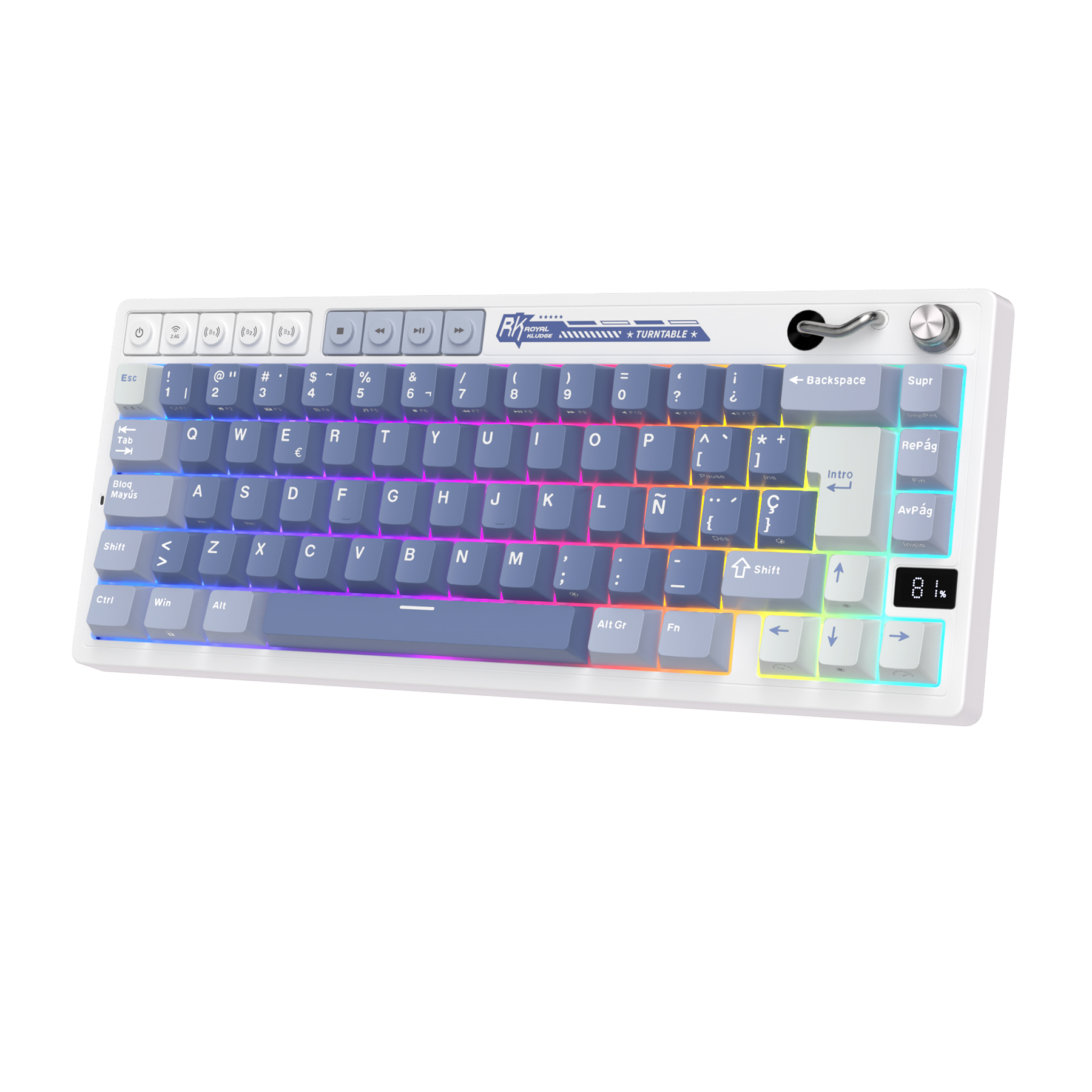 TECLADO MECANICO INALAMBRICO RKM65 OCEAN BLUE 65% ESPAÑOL - 1