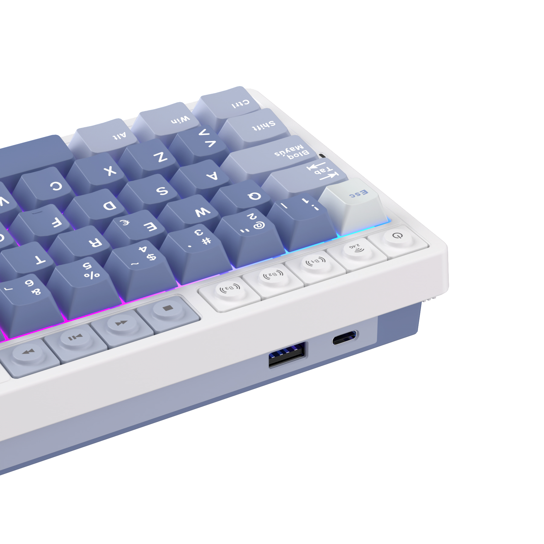TECLADO MECANICO INALAMBRICO RKM65 OCEAN BLUE 65% ESPAÑOL - 4