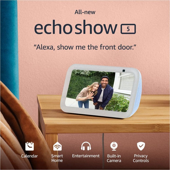 AMAZON ECHO SHOW 5 3RA GEN GACLIER WHITE PANTALLA CON ALEXA - 5