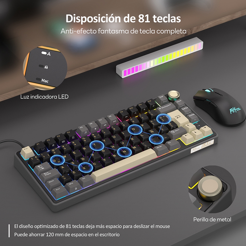 TECLADO MECANICO RK R75 PHANTOM 75% ESPAÑOL - ROYAL KLUDGE - 6
