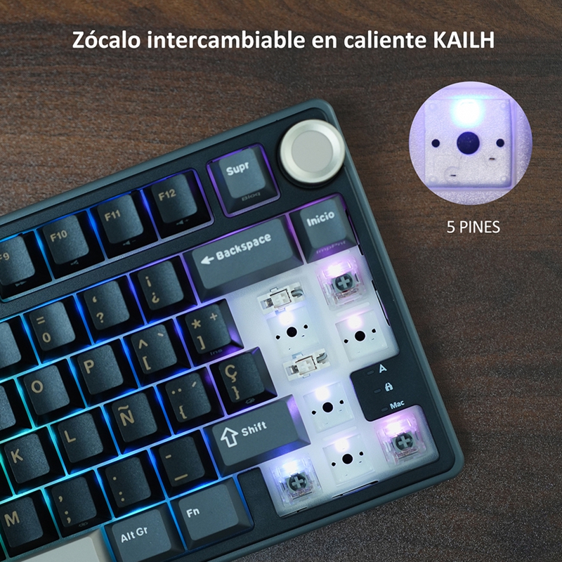TECLADO MECANICO RK R75 PHANTOM 75% ESPAÑOL - ROYAL KLUDGE - 7