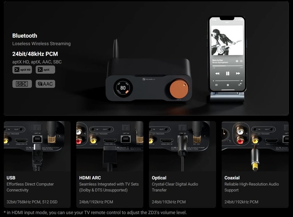 PREAMPLIFICADOR BLUETOOTH DAC BALANCEADO - FOSI AUDIO ZD3 - 3