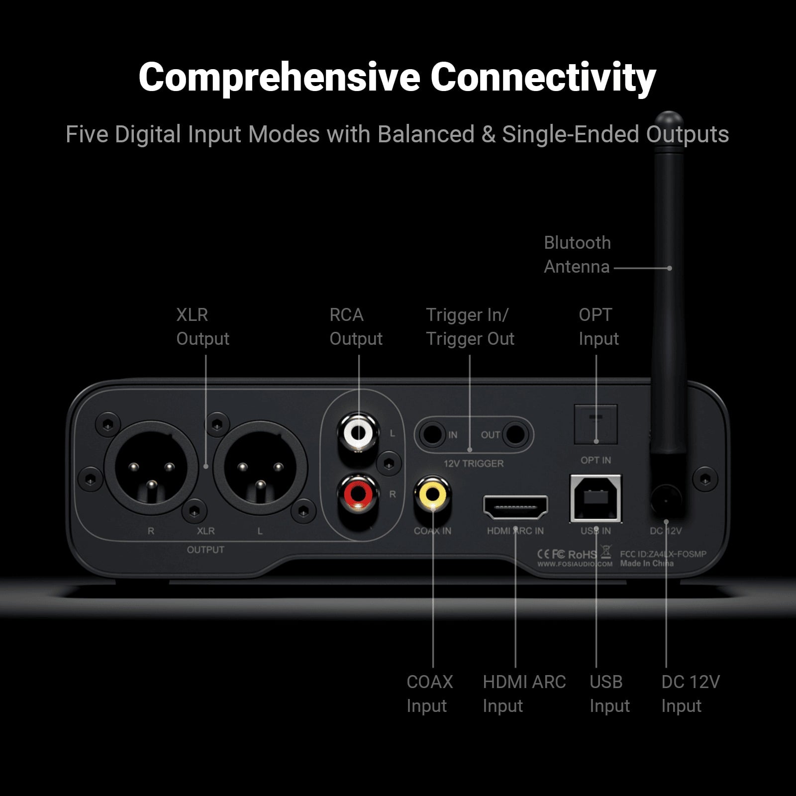 PREAMPLIFICADOR BLUETOOTH DAC BALANCEADO - FOSI AUDIO ZD3 - 5