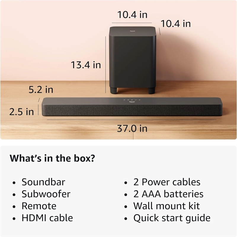 SOUNDBAR AMAZON FIRE TV PLUS CON SUBWOOFER - 7