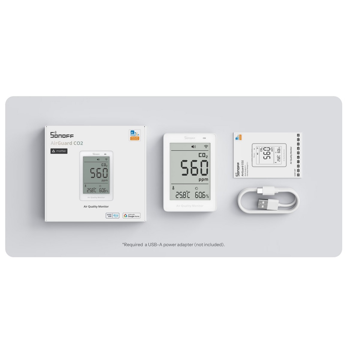 MONITOR DE CALIDAD DEL AIRE CO2 WIFI MATTER SONOFF AIRGUARD - 7