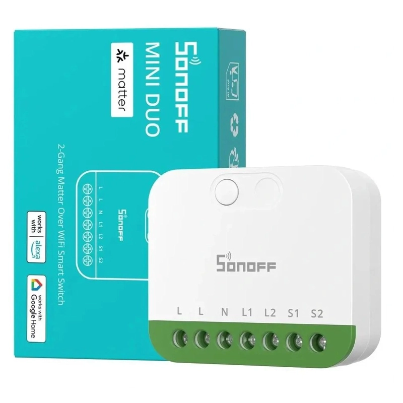 INTERRUPTOR WIFI DE 2 CANALES SONOFF MINI-2GS CON MATTER - 3