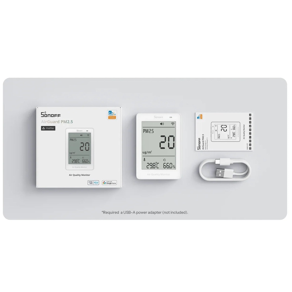 MONITOR DE CALIDAD DE AIRE PM2.5 WIFI MATTER SONOFF AIRGUARD - 6