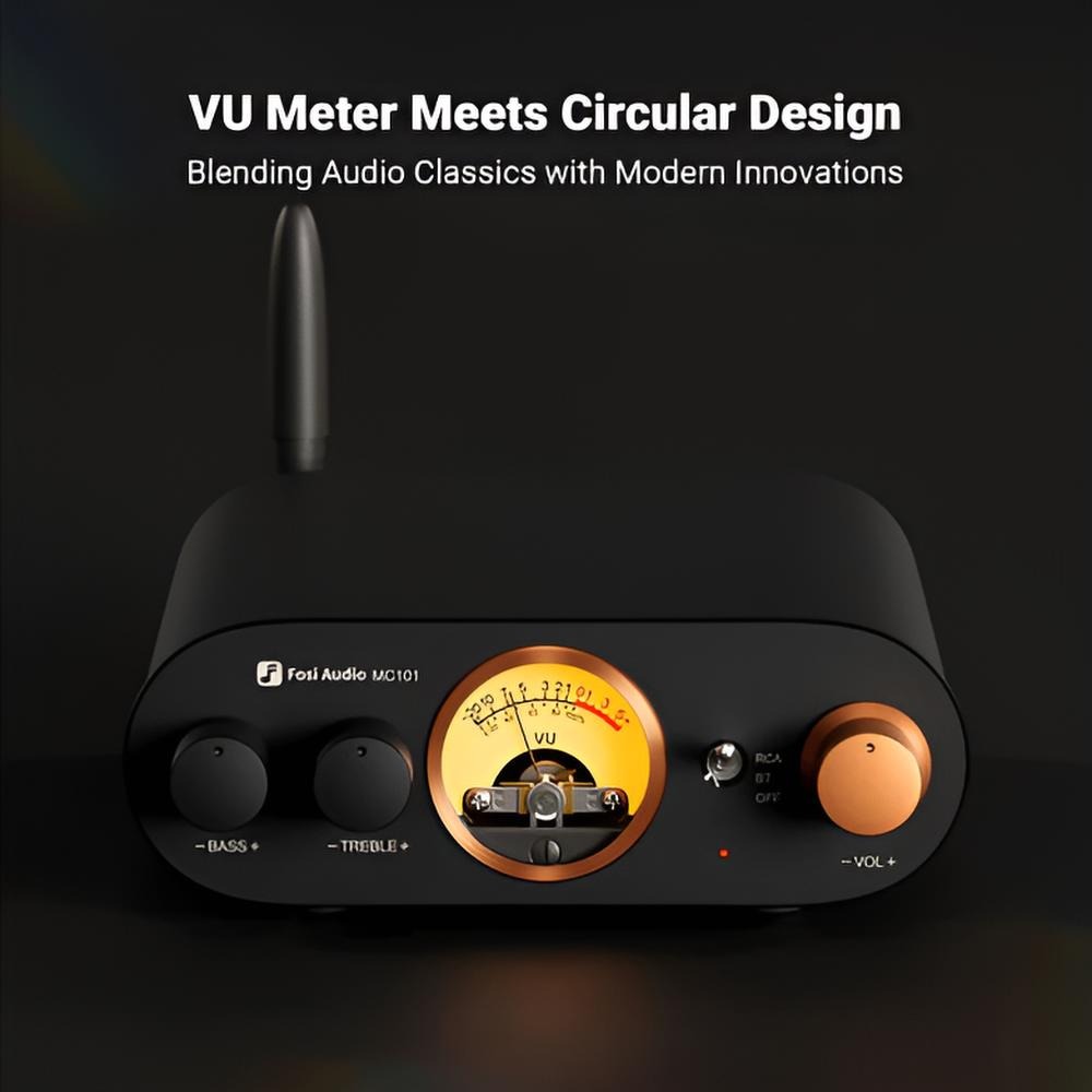 AMPLIFICADOR BLUETOOTH CON MEDIDOR VU FOSI AUDIO MC101 - 2