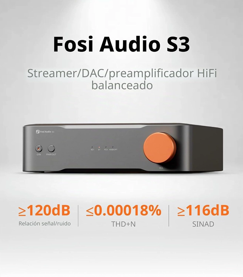 STREAMER HIFI FOSI AUDIO S3 DAC AK4493SEQ WIFI 6 XLR - 4