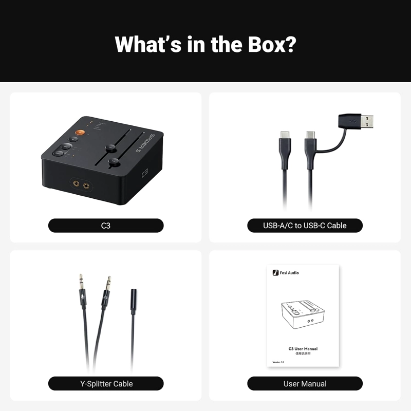 AMPLIFICADOR AUDIFONOS FOSI AUDIO C3 STEPSENSE GAMING USB-C - 7