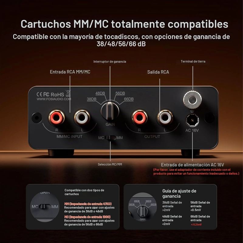PREAMPLIFICADOR PHONO PARA TORNAMESA MM MC FOSI AUDIO BOX X5 - 3