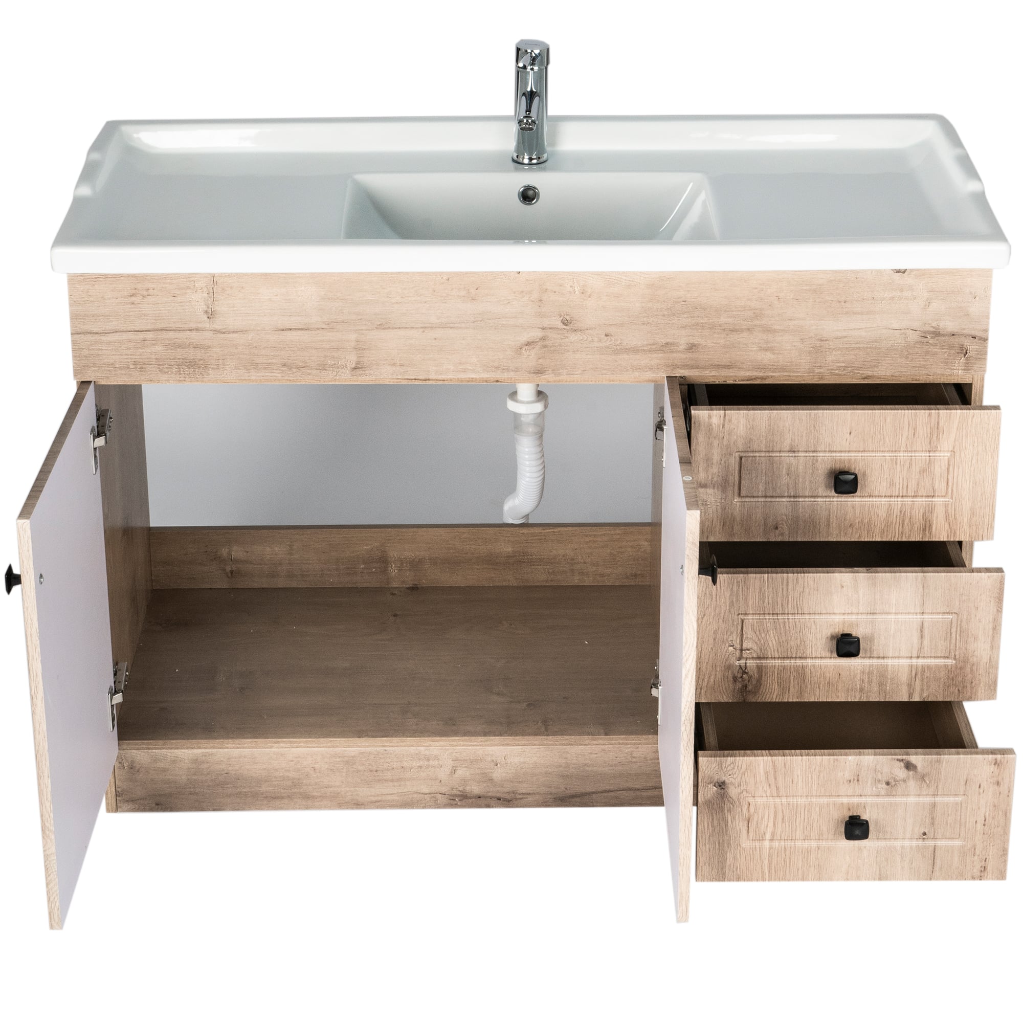 MUEBLE VANITORIO DOMSA 120CM WOOD B120PH-W (NO INCLUYE CUBIERTA) - 4
