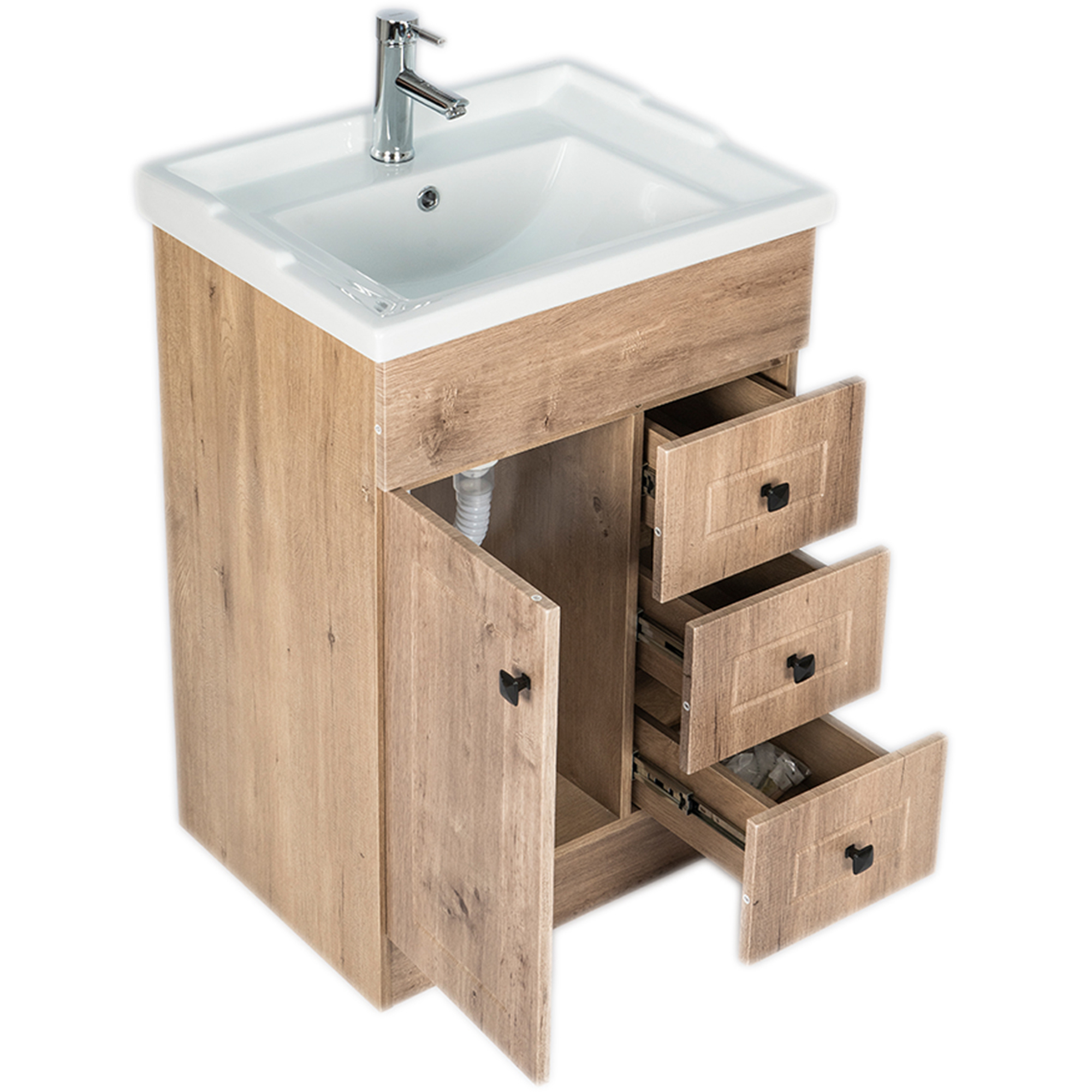 MUEBLE VANITORIO DOMSA 60CM WOOD B60PHN-W (NO INCLUYE CUBIERTA) - 4