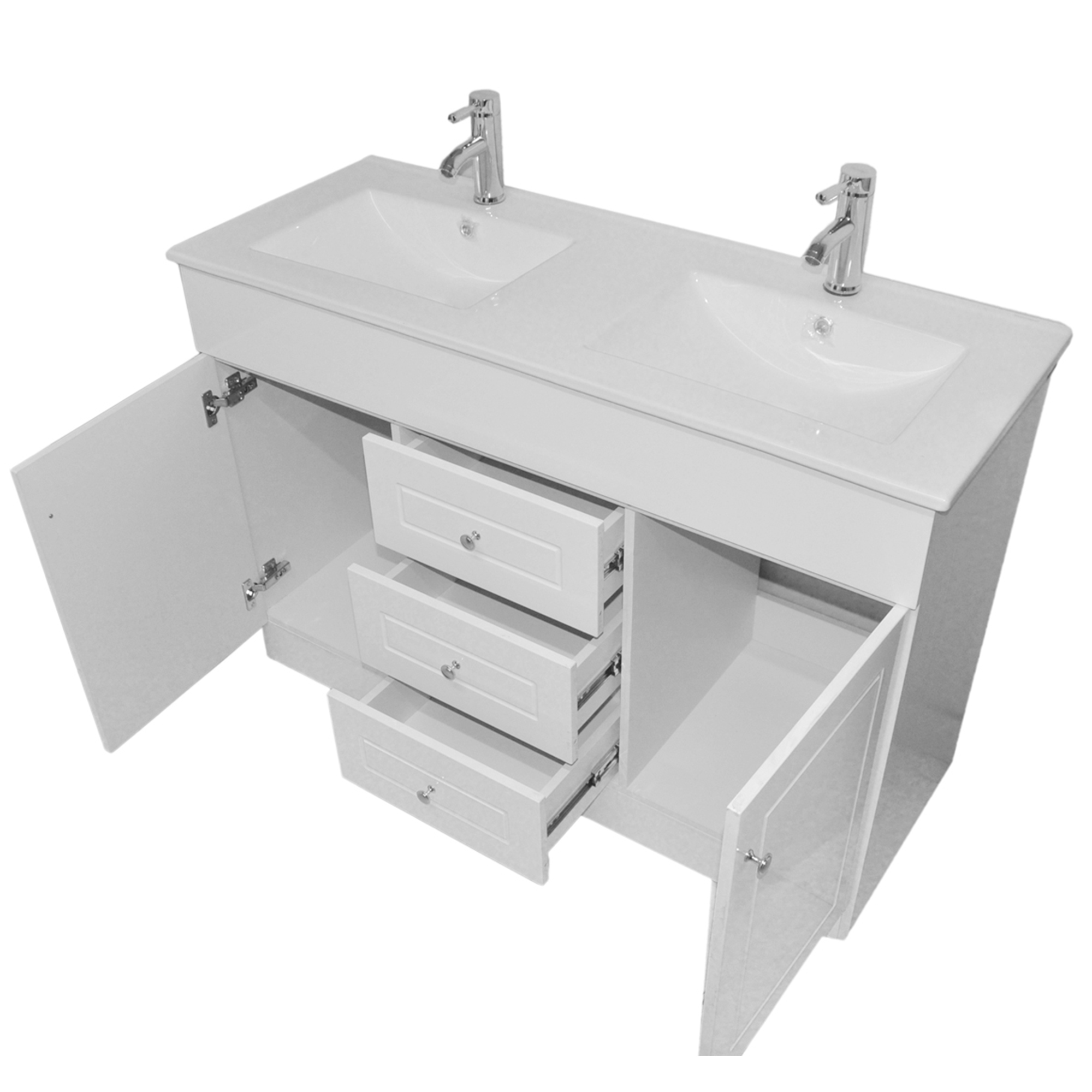 MUEBLE VANITORIO DOMSA 120CM BLANCO BD-120-PH (NO INCLUYE CUBIERTA) - 2