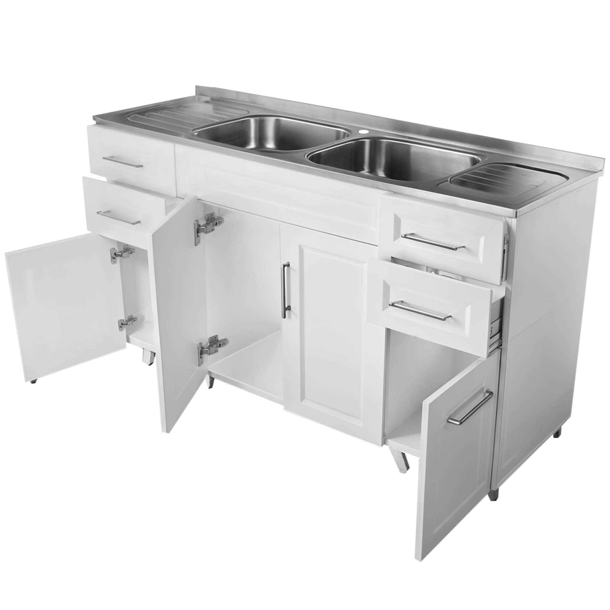 KIT MUEBLE LAVAPLATOS DOMSA 150CM BLANCO PVCP150 - 6