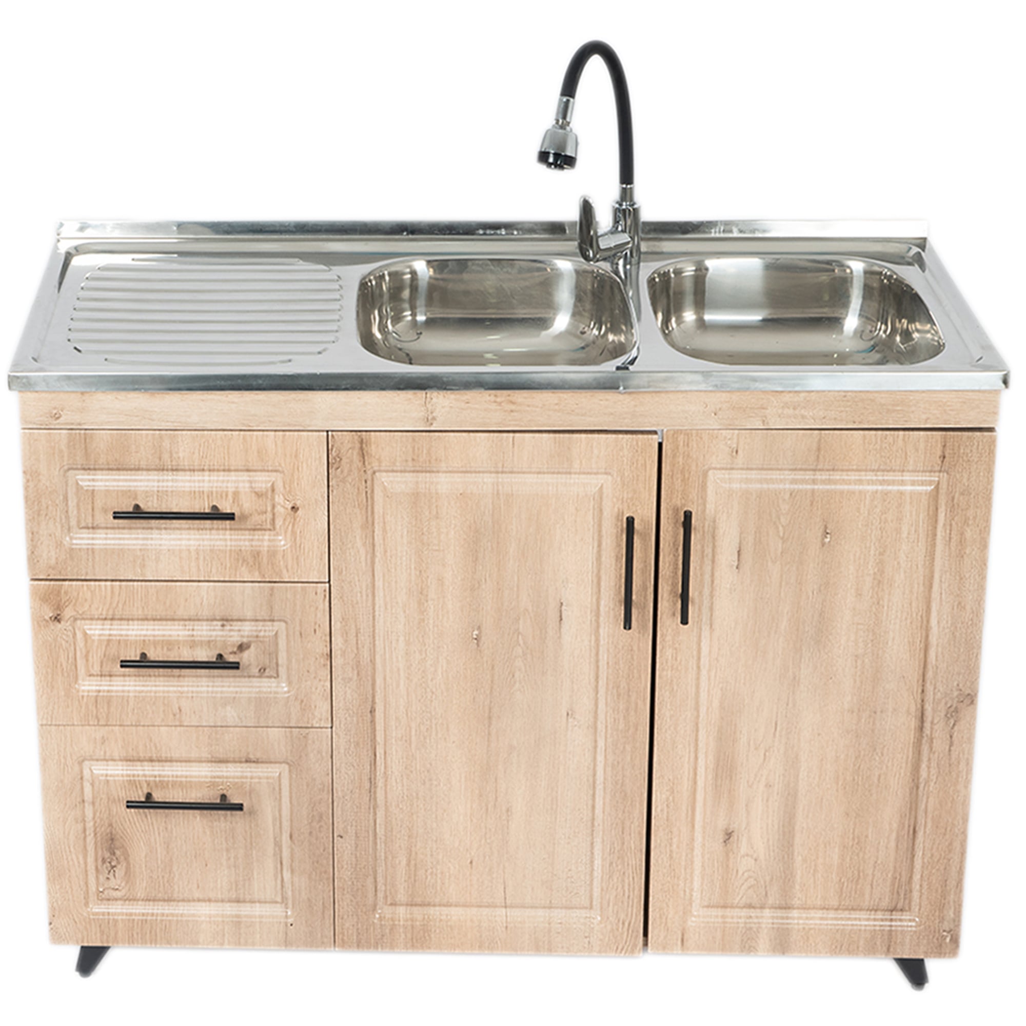 KIT MUEBLE LAVAPLATOS I DOMSA 120CM WOOD PVC120WI - 1