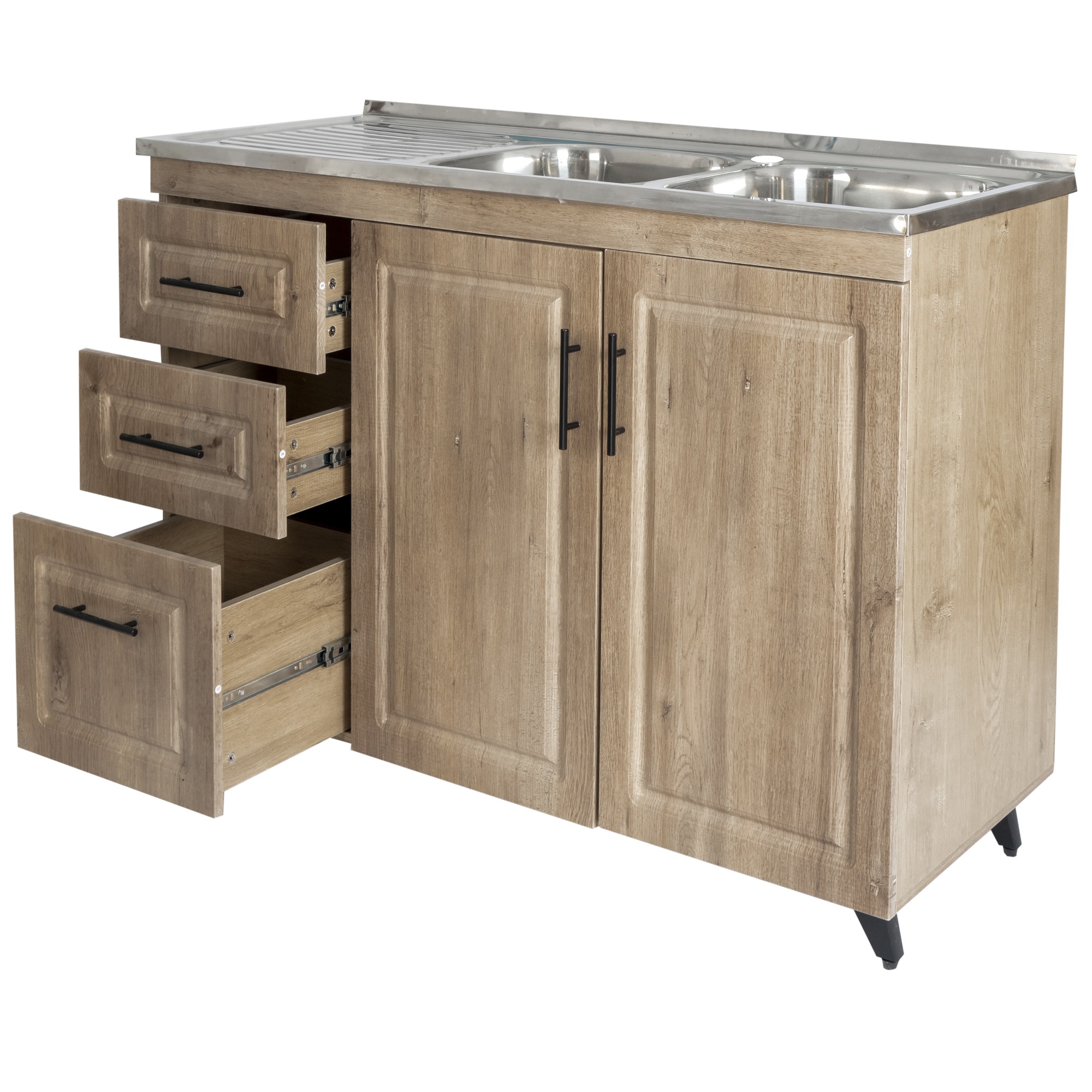 KIT MUEBLE LAVAPLATOS I DOMSA 120CM WOOD PVC120WI - 5