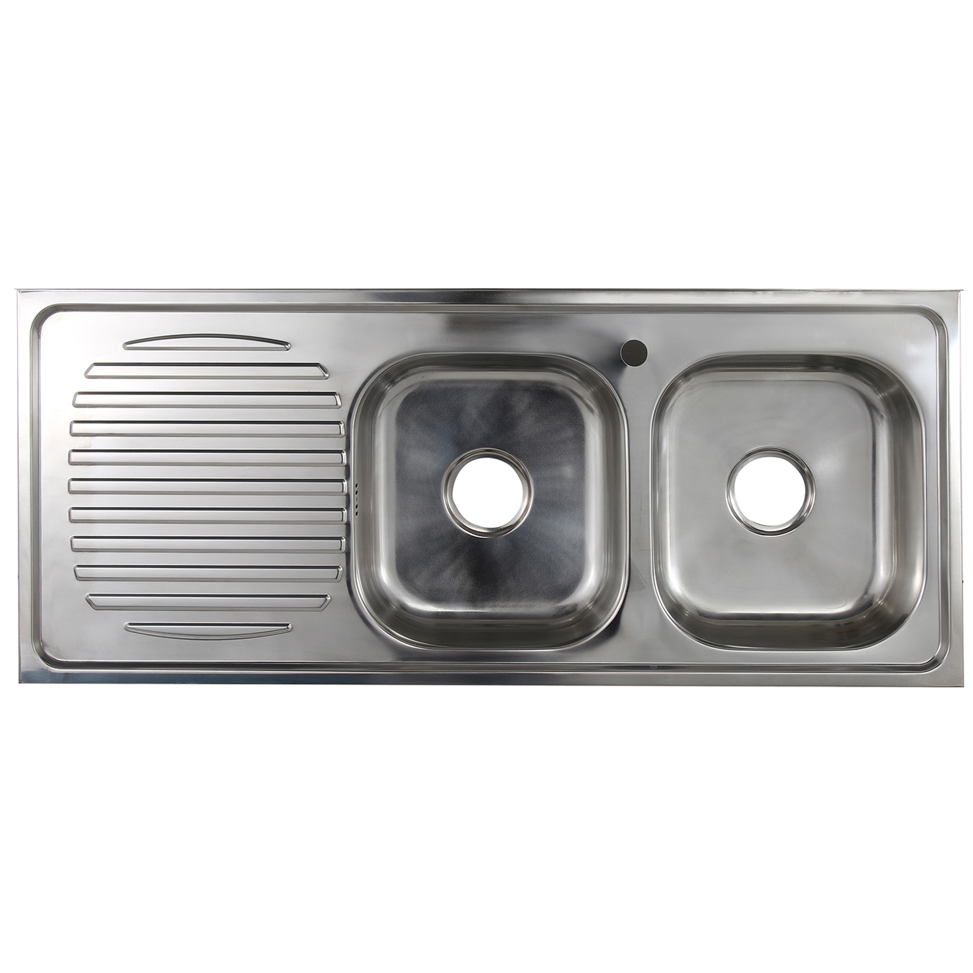 LAVAPLATOS SOBREPONER DOBLE CON DESAGÜE DOMSA ID12050I / 120X50X20CM - 1