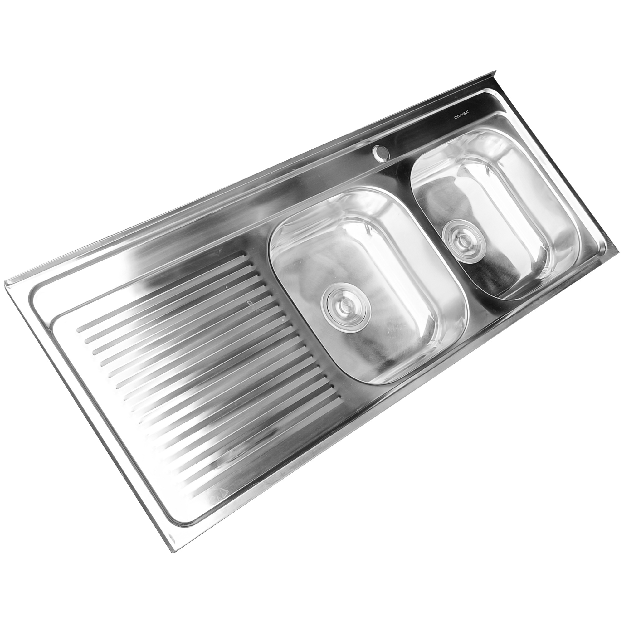 LAVAPLATOS SOBREPONER DOBLE CON DESAGÜE DOMSA ID12050I / 120X50X20CM - 4