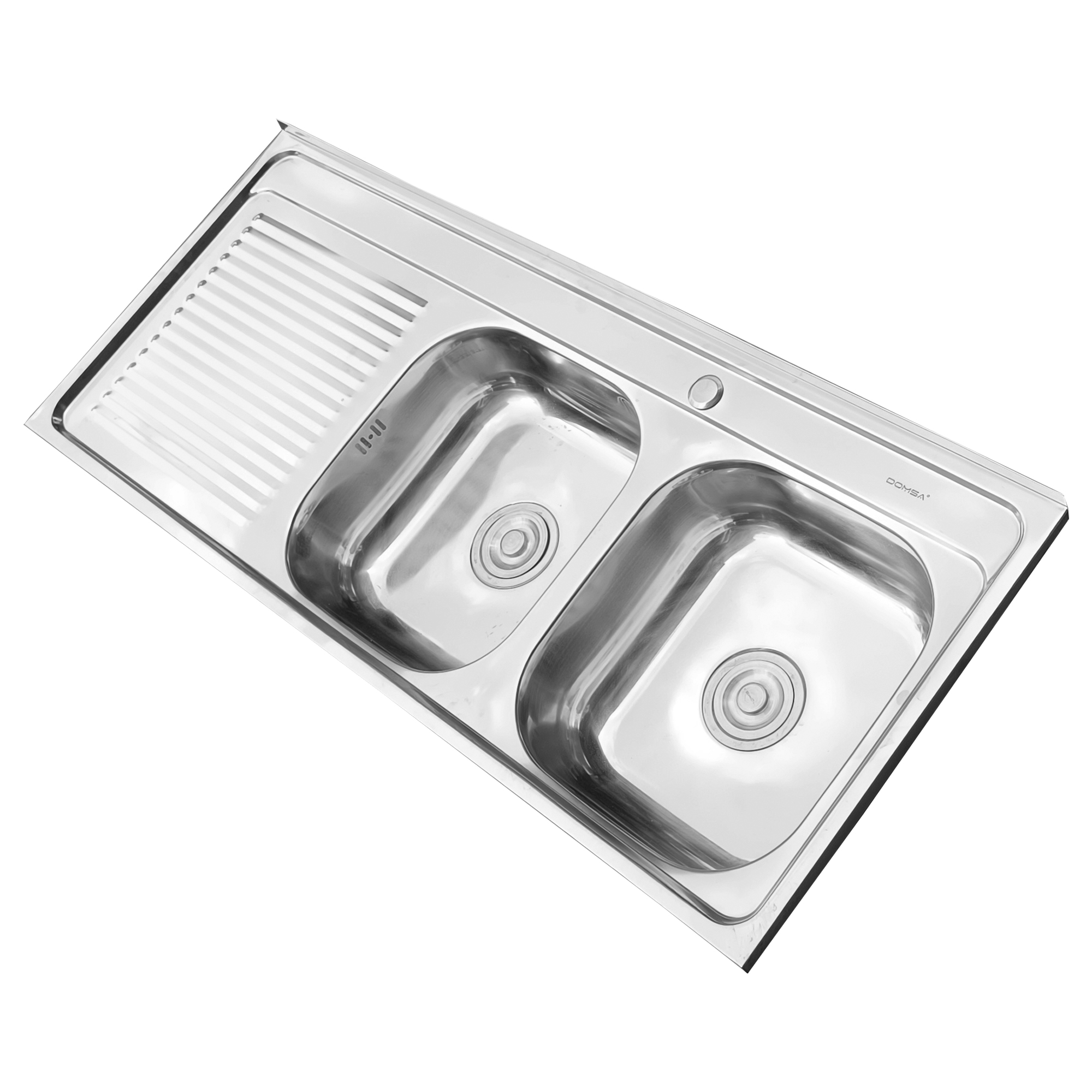 LAVAPLATOS SOBREPONER DOBLE CON DESAGÜE DOMSA ID12050I / 120X50X20CM - 5