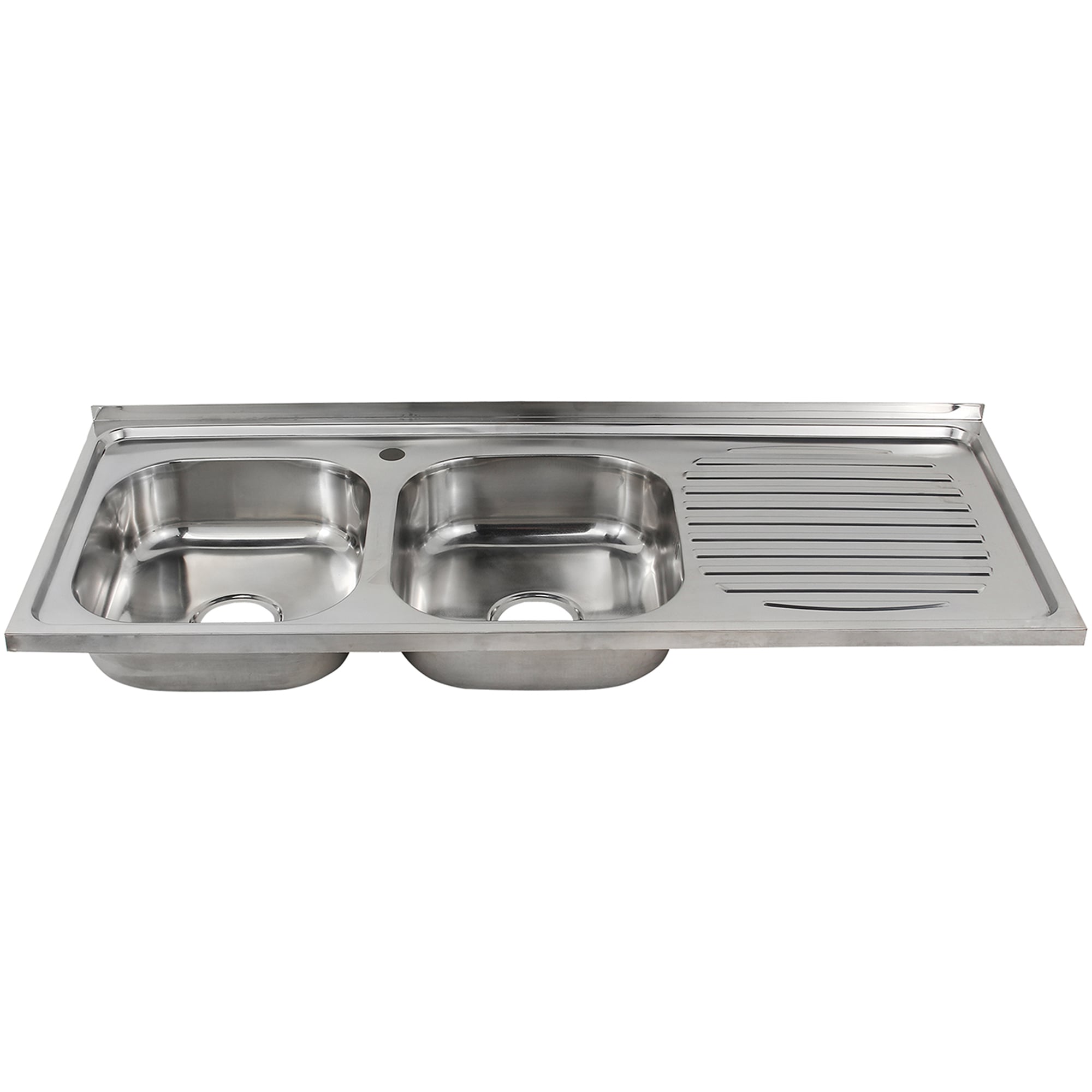 LAVAPLATOS SOBREPONER DOBLE CON DESAGÜE DOMSA ID12050R / 120X50X20CM - 2