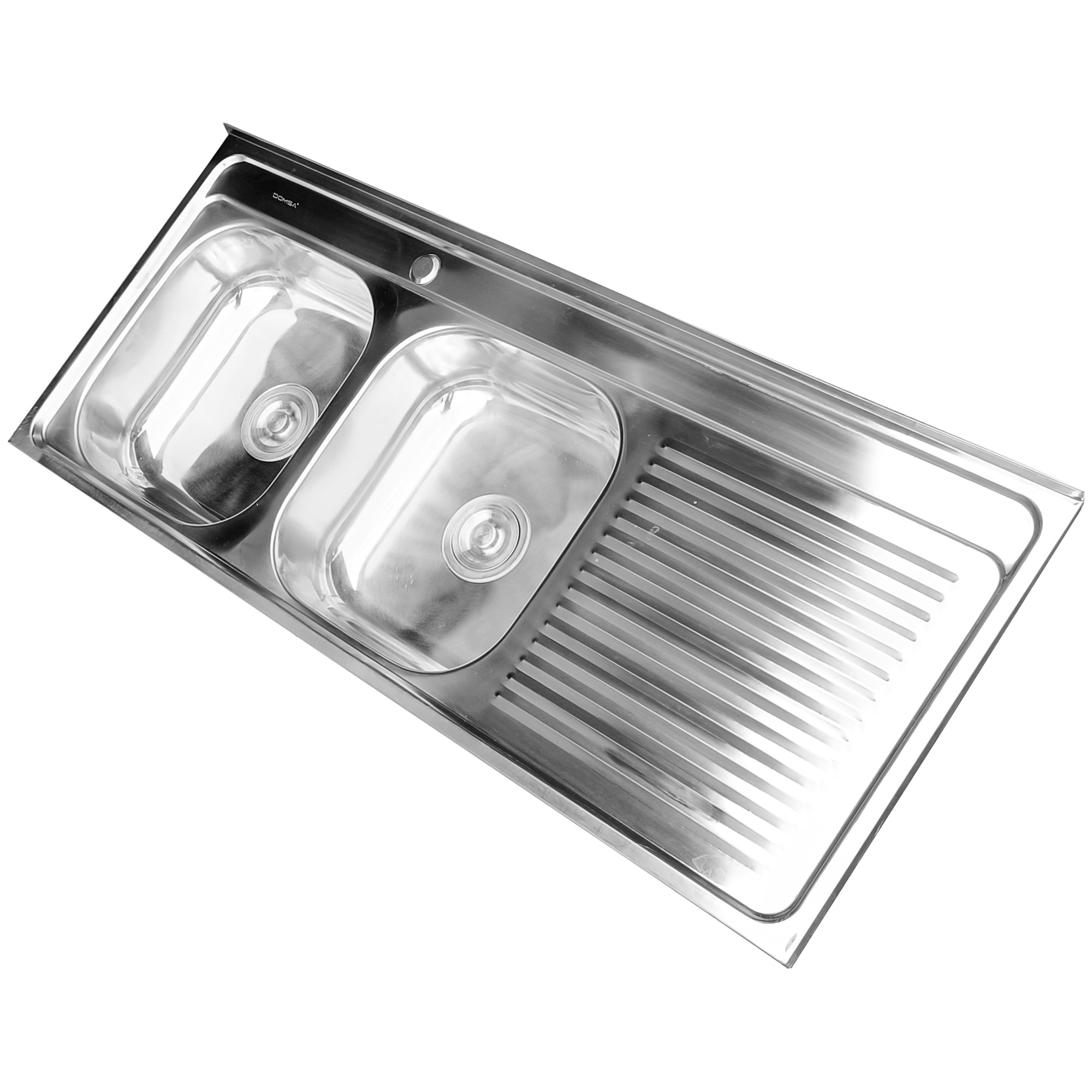LAVAPLATOS SOBREPONER DOBLE CON DESAGÜE DOMSA ID12050R / 120X50X20CM - 4