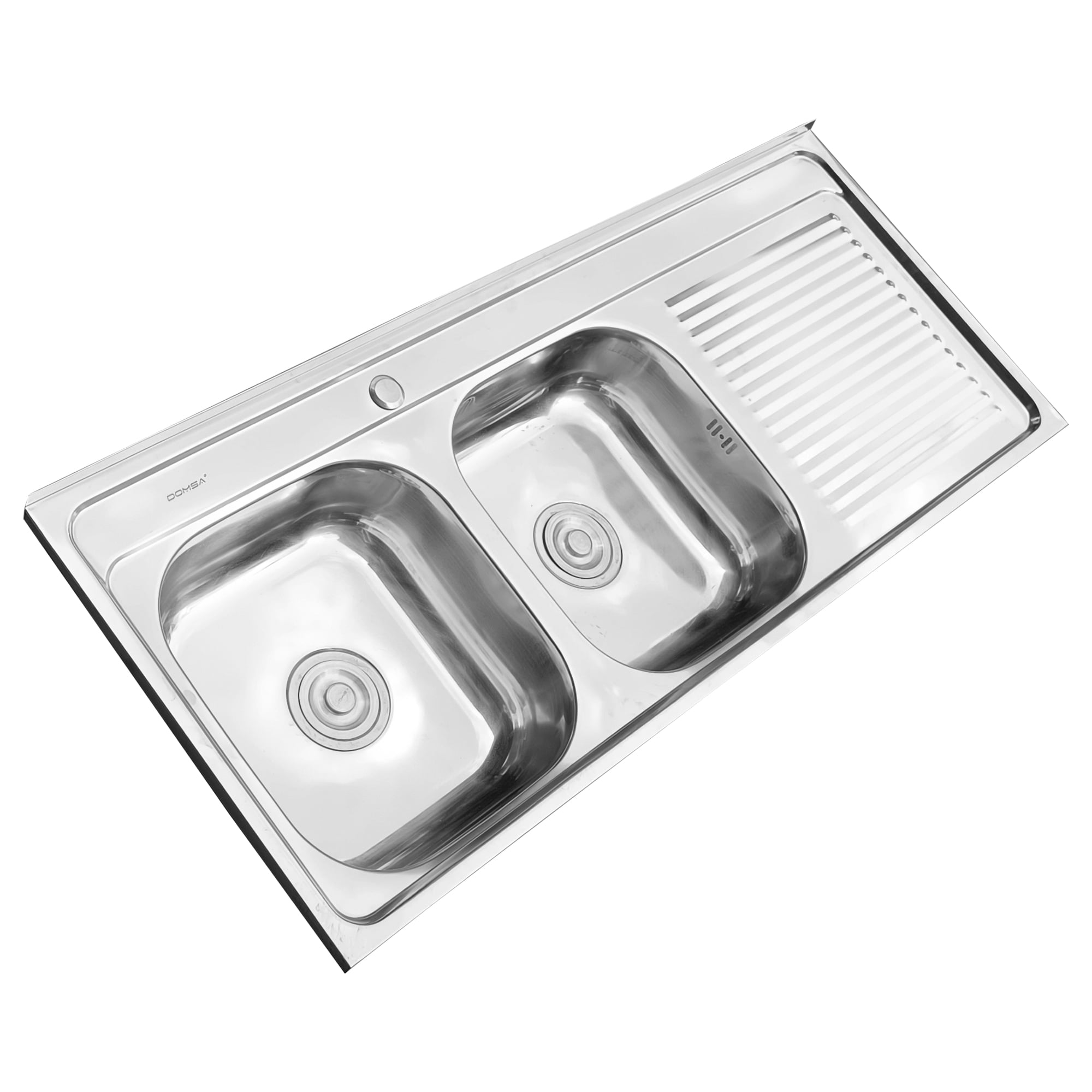 LAVAPLATOS SOBREPONER DOBLE CON DESAGÜE DOMSA ID12050R / 120X50X20CM - 5