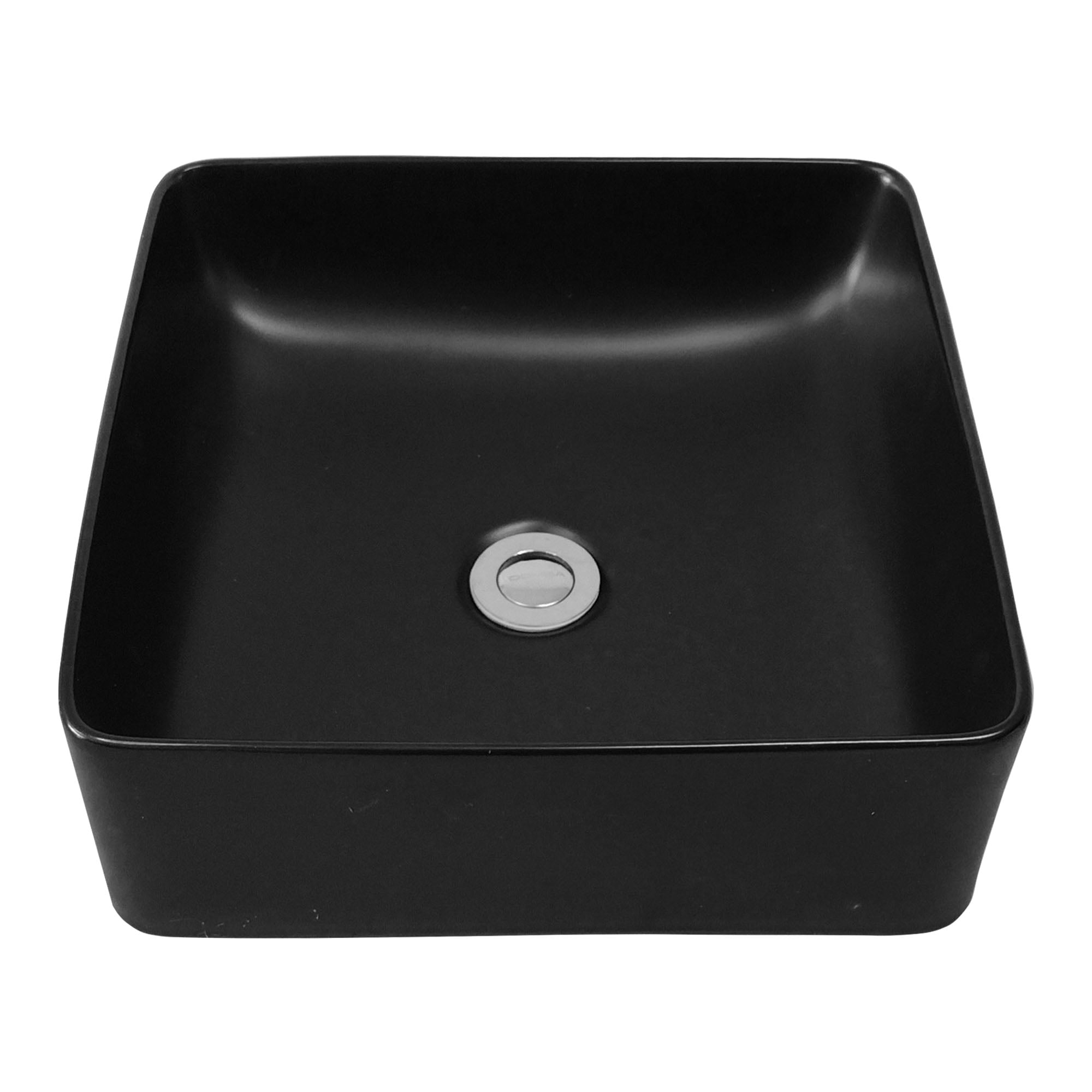 LAVAMANOS DOMSA BE3102-N SOBREPONER /37 X 37 X 13 CM CERÁMICA NEGRO - 1