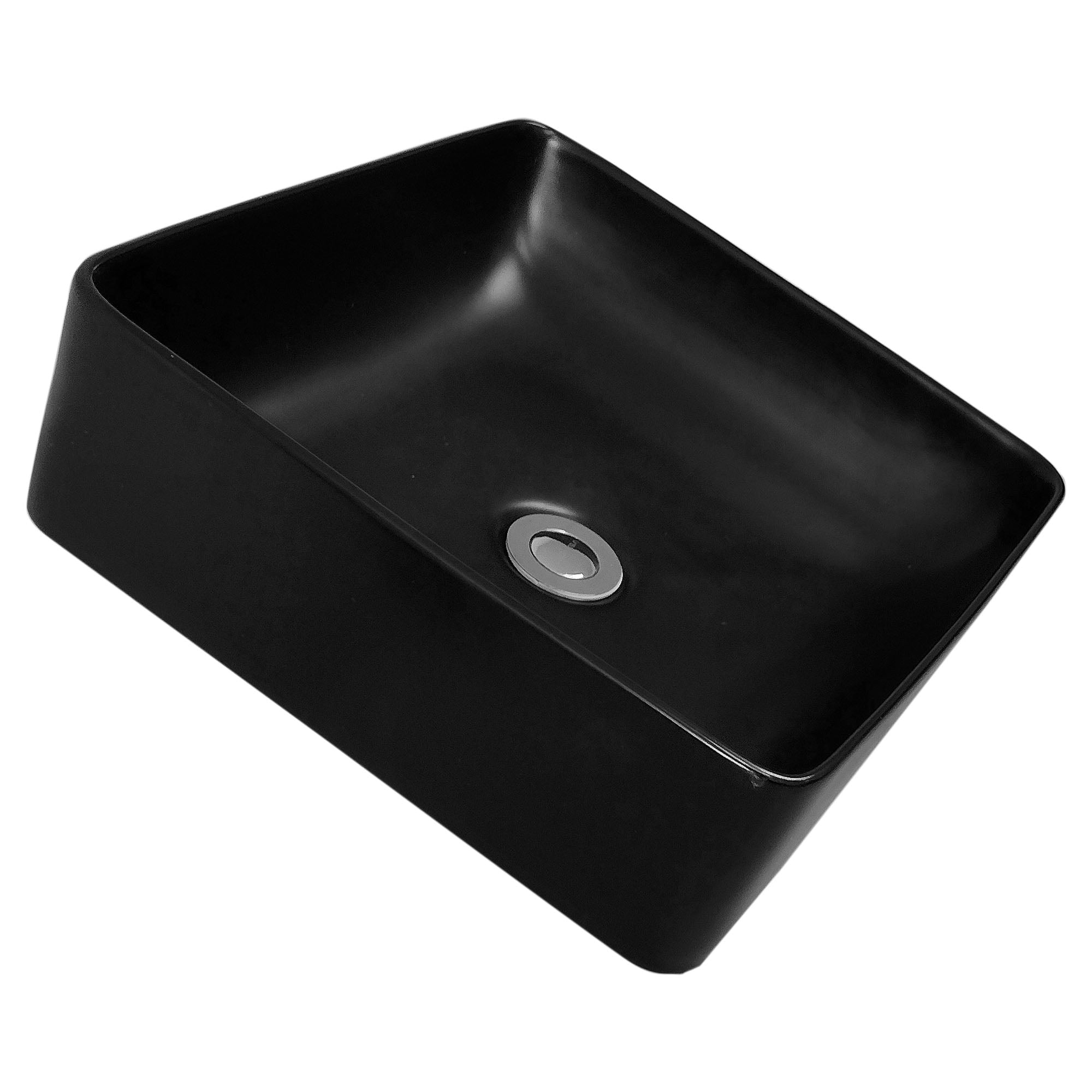 LAVAMANOS DOMSA BE3102-N SOBREPONER /37 X 37 X 13 CM CERÁMICA NEGRO - 3