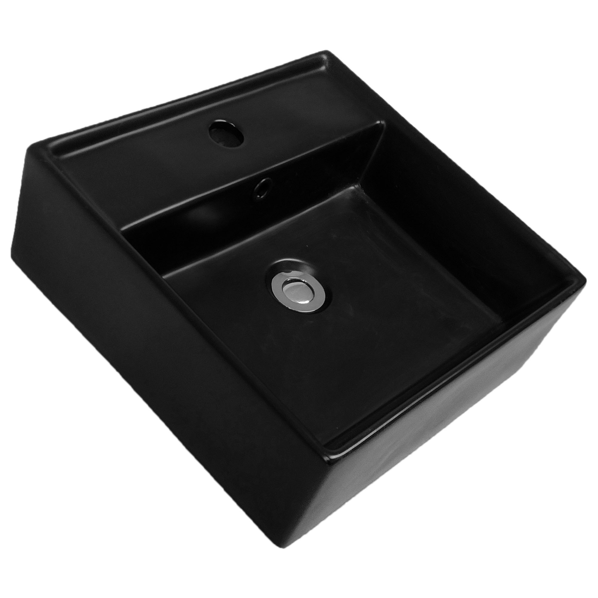 LAVAMANOS DOMSA BE5028-N SOBREPONER /42 X 41 X 15 CM CERÁMICA NEGRO - 3