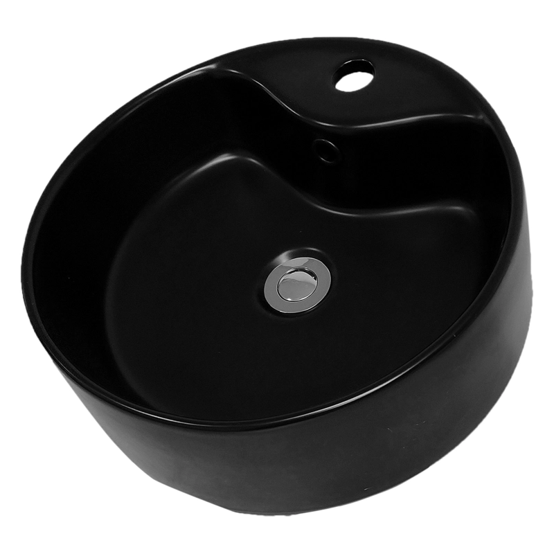 LAVAMANOS DOMSA BE5064-N SOBREPONER /40 X 40 X 13 CM CERÁMICA NEGRO - 4