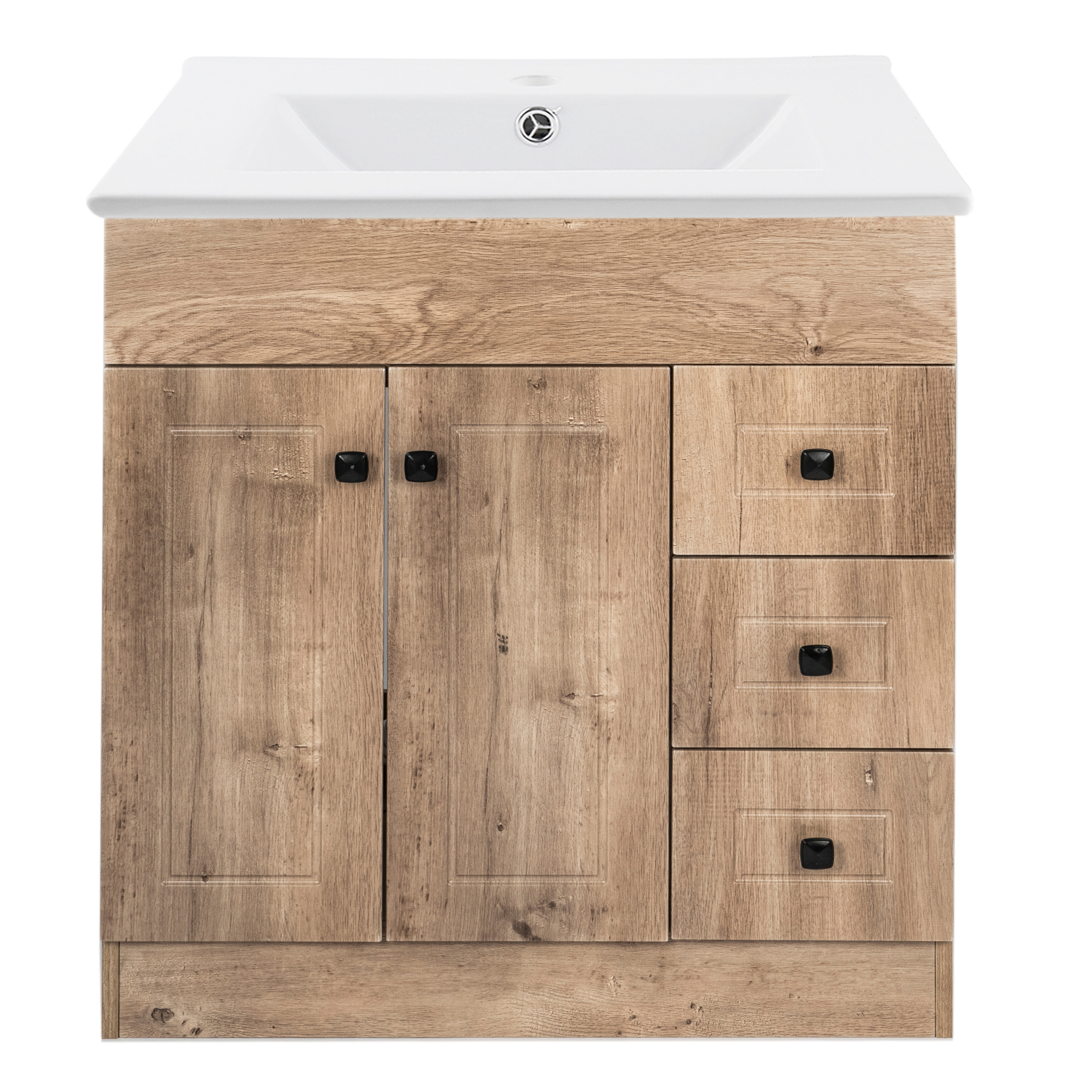 KIT DOMSA MUEBLE VANITORIO NOGAL B80PH-WOOD + P-80/ 80 X 80 X 47 CM - 1