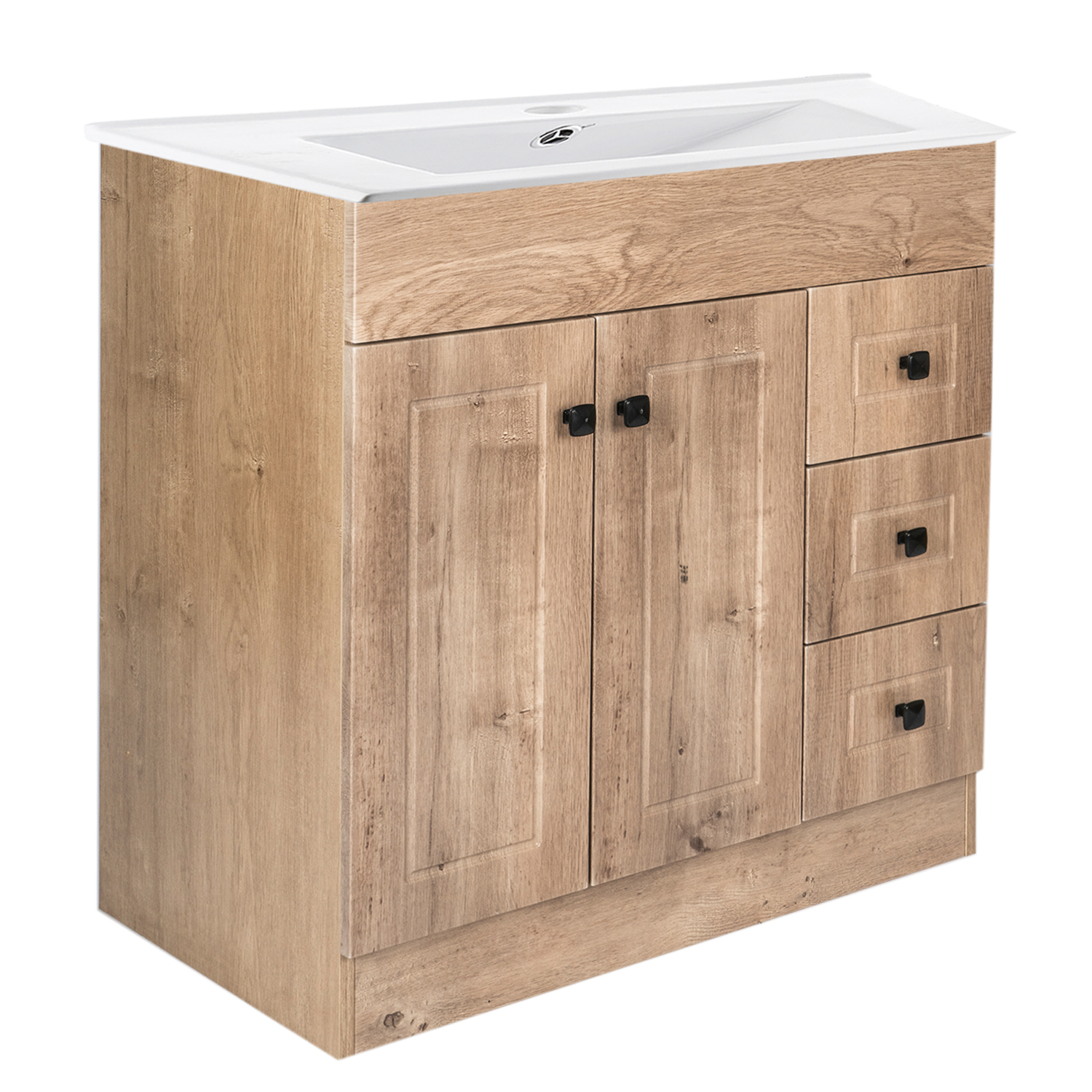 KIT DOMSA MUEBLE VANITORIO NOGAL B80PH-WOOD + P-80/ 80 X 80 X 47 CM - 3