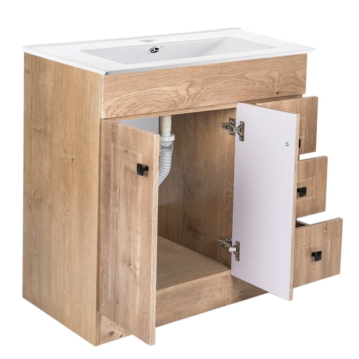 KIT DOMSA MUEBLE VANITORIO NOGAL B80PH-WOOD + P-80/ 80 X 80 X 47 CM - 4