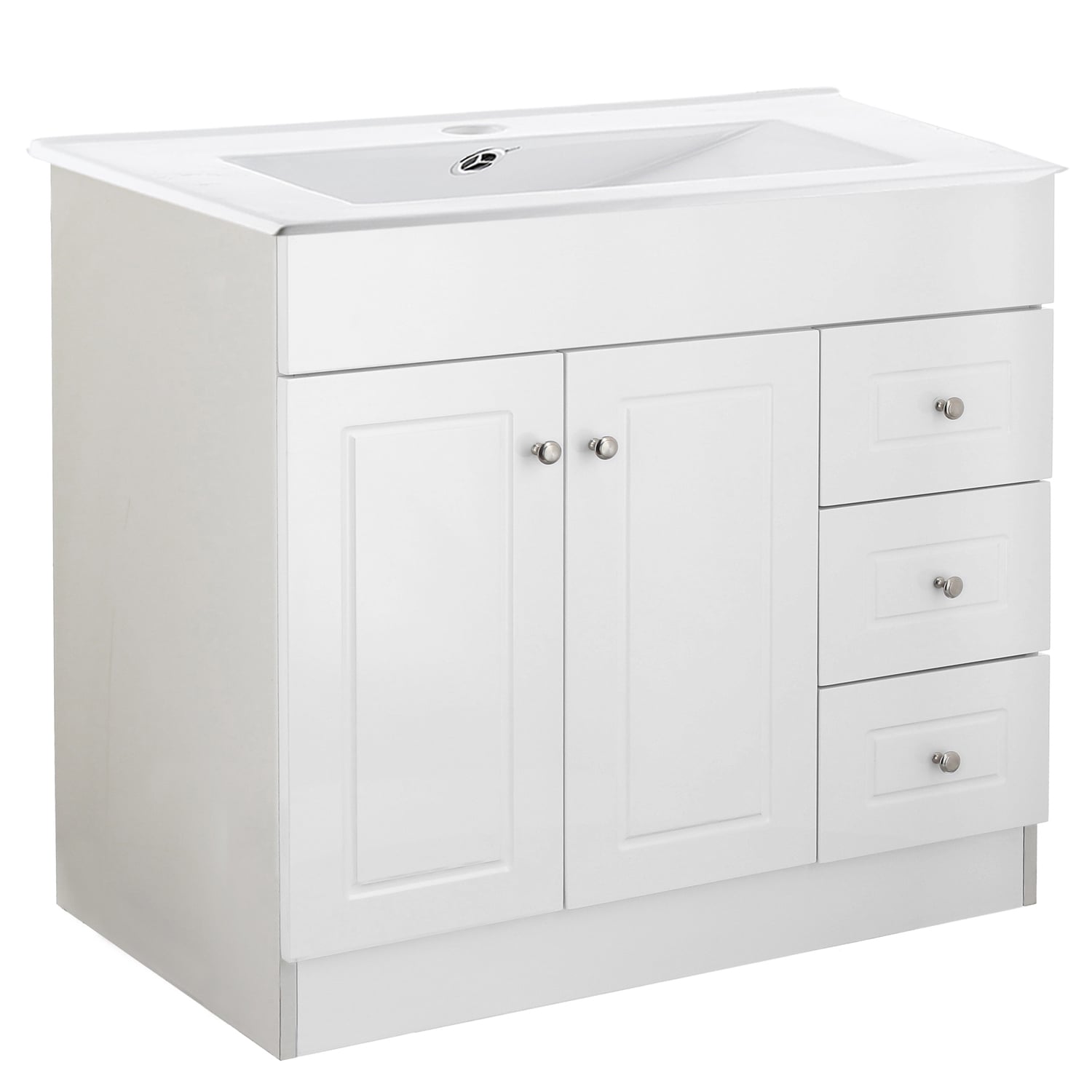 KIT MUEBLE VANITORIO DOMSA BLANCO B100PHD-B+P-100 / 100X80X47CM - 3