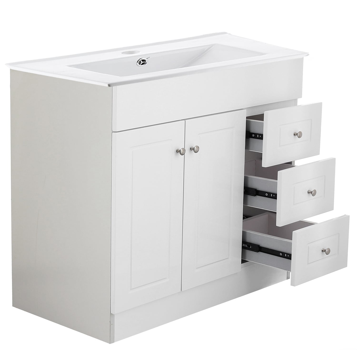 KIT MUEBLE VANITORIO DOMSA BLANCO B100PHD-B+P-100 / 100X80X47CM - 4